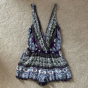Purple/Black/Blue Romper Size L